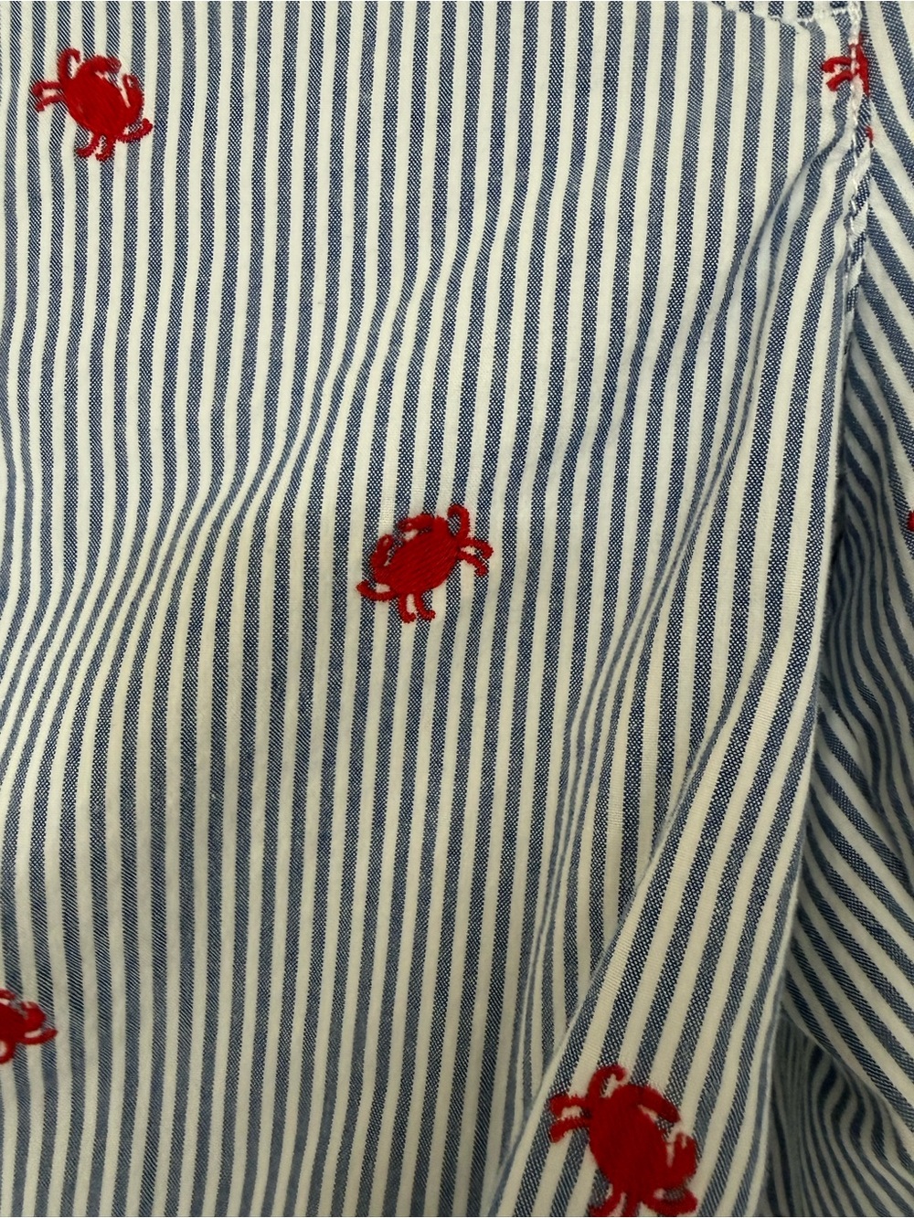 Talbots Blue and White Striped Shorts with Red Crab Embroidery - Picture 3 of 8